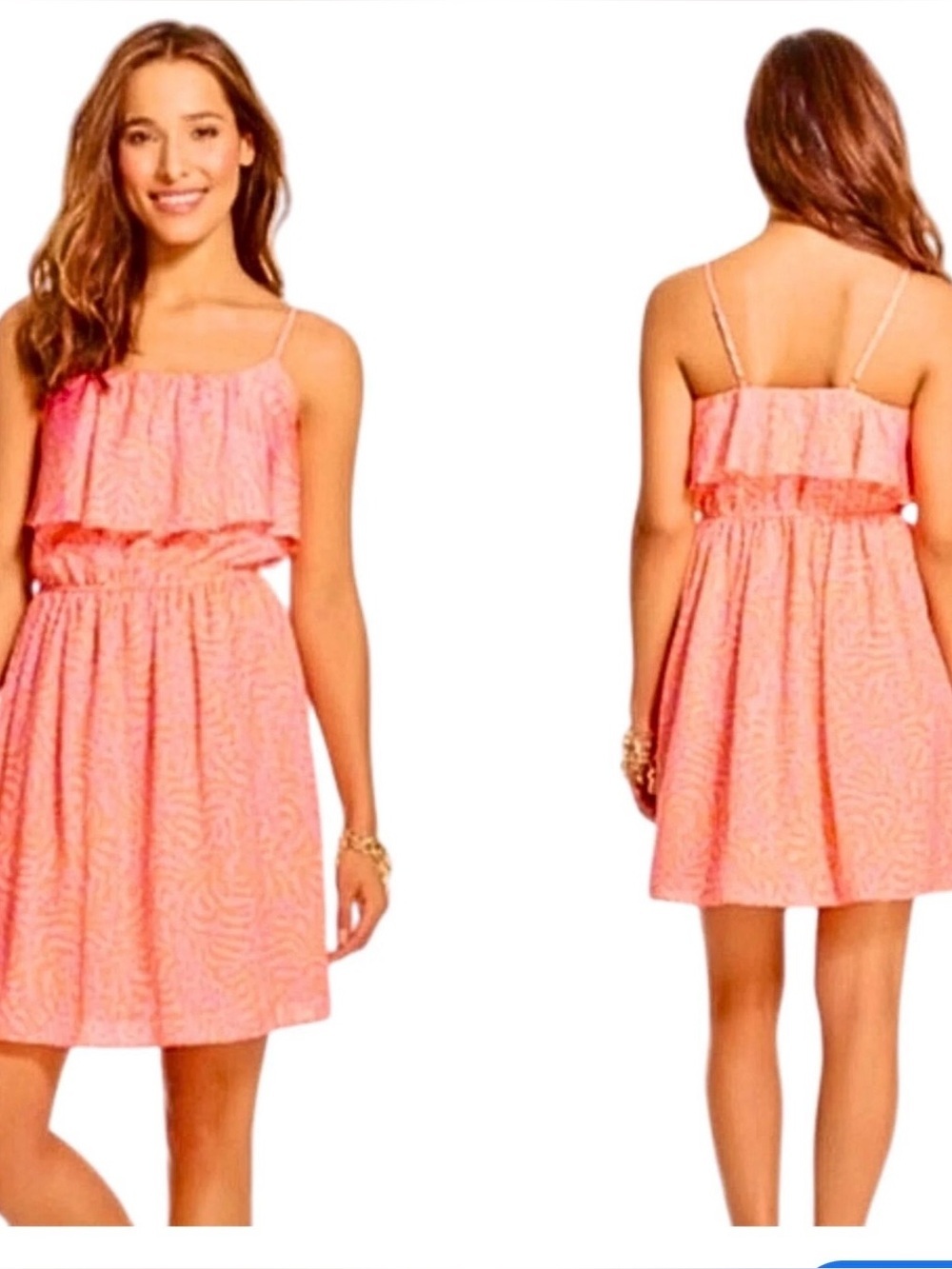 Lilly Pulitzer Mini Dress Flounce Ruffle Giraffing Me Crazy  Pink Orange  XS